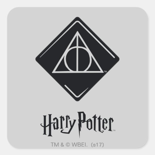 Harry Potter Spell | Deathly Hallows Icon Vierkante Sticker (Voorkant)