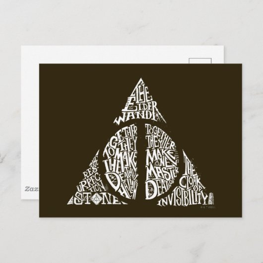 Harry Potter Spell | DEATHLY HALLOWS Typography Gr Briefkaart (Voorkant / Achterkant)