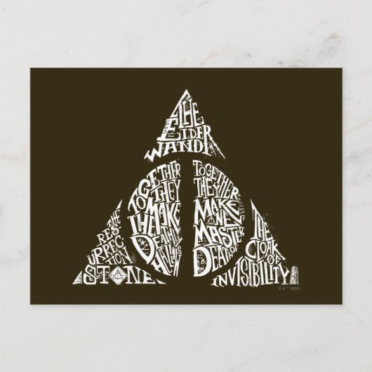 Harry Potter Spell | DEATHLY HALLOWS Typography Gr Briefkaart (Voorkant)