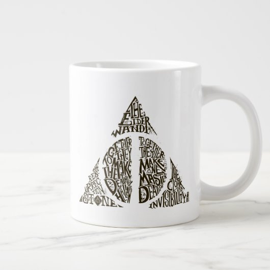 Harry Potter Spell | DEATHLY HALLOWS Typography Gr Grote Koffiekop (Rechts)
