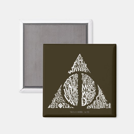 Harry Potter Spell | DEATHLY HALLOWS Typography Gr Magneet (Voorkant / Achterkant)
