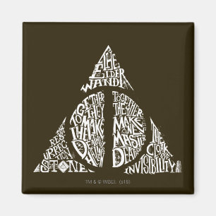 Harry Potter Spell   DEATHLY HALLOWS Typography Gr Magneet