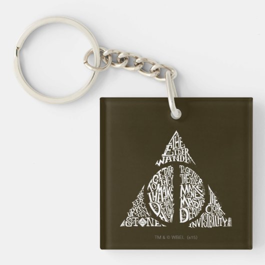 Harry Potter Spell | DEATHLY HALLOWS Typography Gr Sleutelhanger (Voorkant)