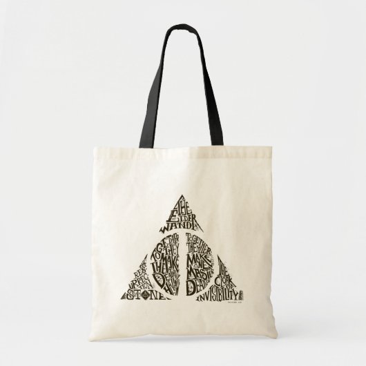 Harry Potter Spell | DEATHLY HALLOWS Typography Gr Tote Bag (Voorkant)