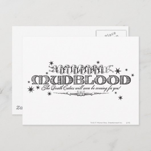 Harry Potter Spell | Filthy Mudblood Briefkaart (Voorkant / Achterkant)