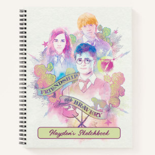 Harry Potter Spell   Harry, Hermelien, & Ron Sketc Notitieboek