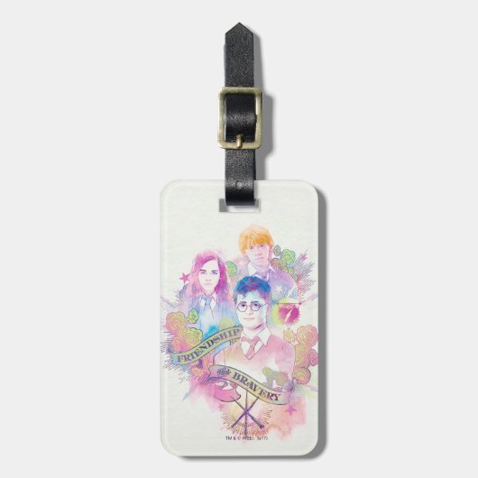 Harry Potter Spell | Harry, Hermione en Ron Waterc Bagagelabel (Voorkant verticaal)