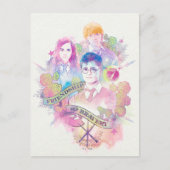 Harry Potter Spell | Harry, Hermione en Ron Waterc Briefkaart (Voorkant)