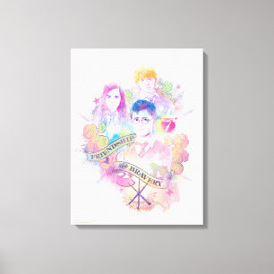 Harry Potter Spell   Harry, Hermione en Ron Waterc Canvas Afdruk