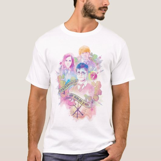 Harry Potter Spell | Harry, Hermione en Ron Waterc T-shirt (Voorkant)
