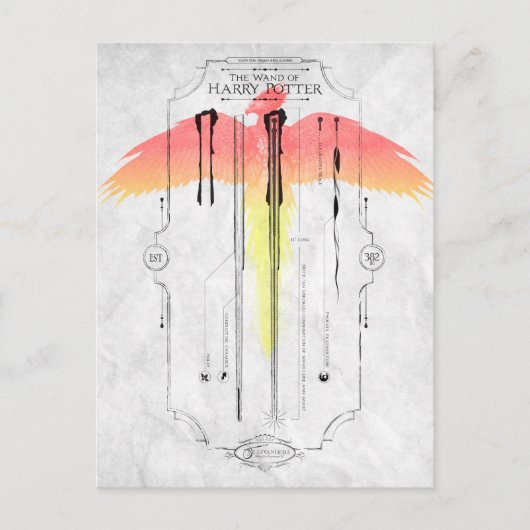 Harry Potter Spell | Harry's Wand Infographic Briefkaart (Voorkant)