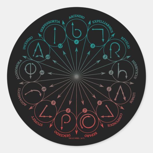 Harry Potter Spell | Instructie voor spoelen en sp Ronde Sticker (Voorkant)