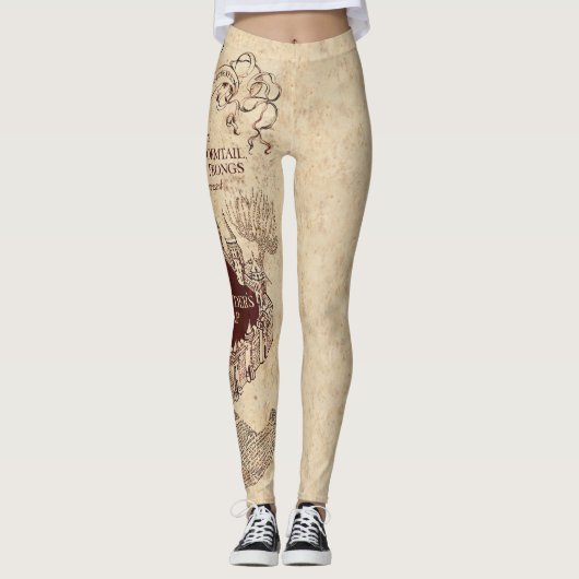 Harry Potter Spell | Kaart van Marauder Leggings (Voorkant)