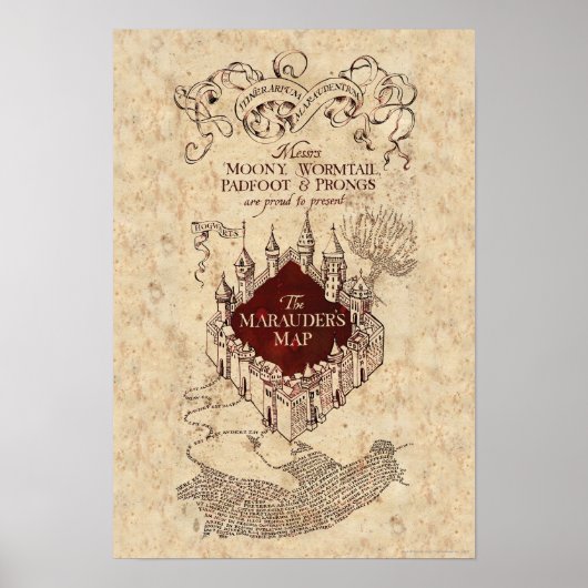 Harry Potter Spell | Kaart van Marauder Poster (Voorkant)