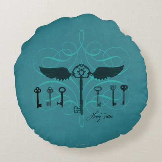 Harry Potter Spell | Vliegsleutels Rond Kussen (Achterkant)