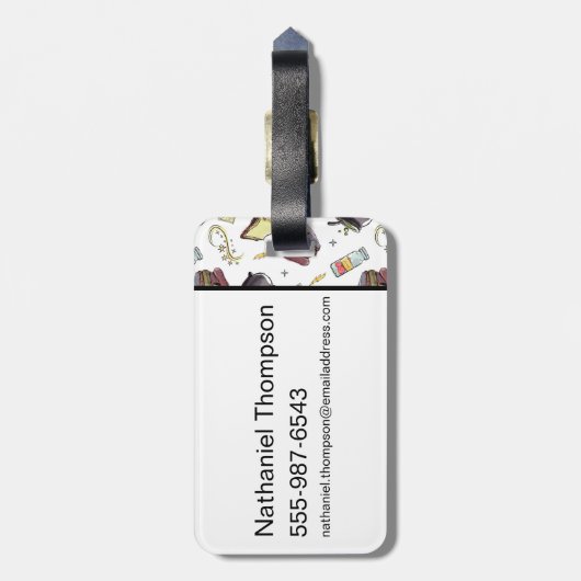 HARRY POTTER™ Spells & Books Pattern Bagagelabel (Achterkant verticaal)