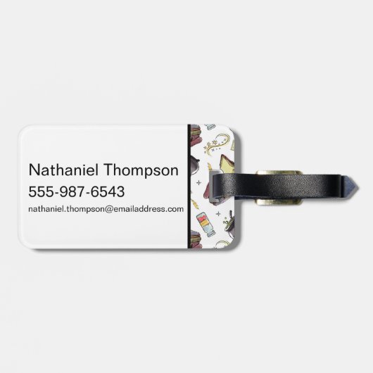 HARRY POTTER™ Spells & Books Pattern Bagagelabel (Achterkant horizontaal)