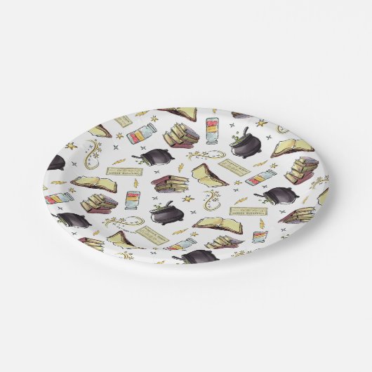 HARRY POTTER™ Spells & Books Pattern Papieren Bordje (Gekanteld)