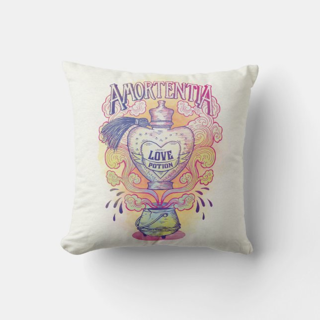 Harry Potter spreuk | Amortentia Liefdesdrankfles Kussen (Voorkant)