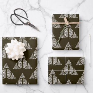 Harry Potter Spreuk   DEATHLY HALLOWS Grafisch 2 Inpakpapier Vel