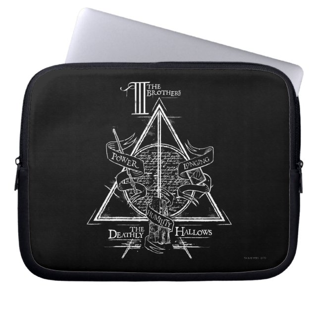 Harry Potter Spreuk | DEATHLY HALLOWS Grafisch Laptop Sleeve (Voorkant)