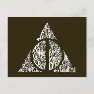 Harry Potter Spreuk   DEATHLY HALLOWS Typografie G Briefkaart