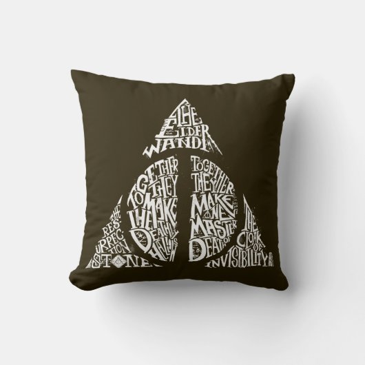 Harry Potter Spreuk | DEATHLY HALLOWS Typografie G Kussen (Voorkant)