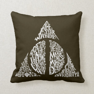 Harry Potter Spreuk DEATHLY HALLOWS Typografie G Kussen