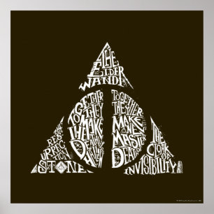Harry Potter Spreuk   DEATHLY HALLOWS Typografie G Poster