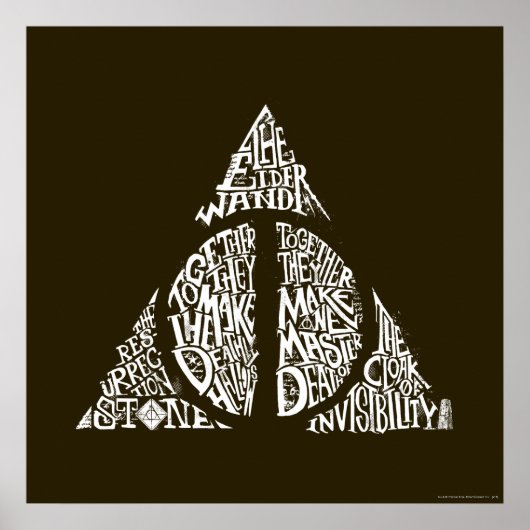 Harry Potter Spreuk | DEATHLY HALLOWS Typografie G Poster (Voorkant)