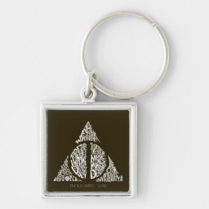 Harry Potter Spreuk   DEATHLY HALLOWS Typografie G Sleutelhanger