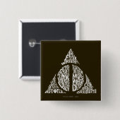 Harry Potter Spreuk | DEATHLY HALLOWS Typografie G Vierkante Button 5,1 Cm (Voorkant /achterkant)
