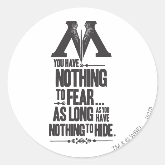 Harry Potter spreuk | Ministerie van Toverkunst Pr Ronde Sticker (Voorkant)