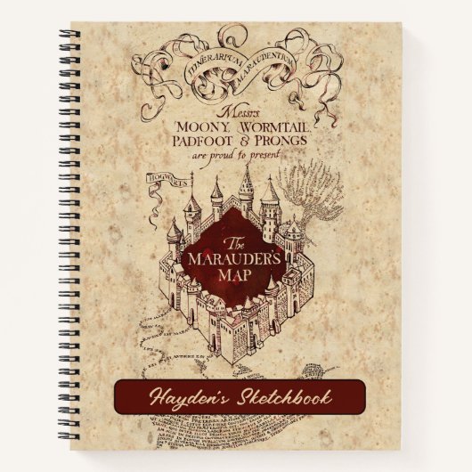 Harry Potter spreuk | Tekenen van de Marauderskaar Notitieboek (Voorkant)