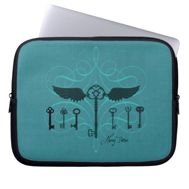 Harry Potter spreuk | Vliegende Sleutels Laptop Sleeve (Voorkant)