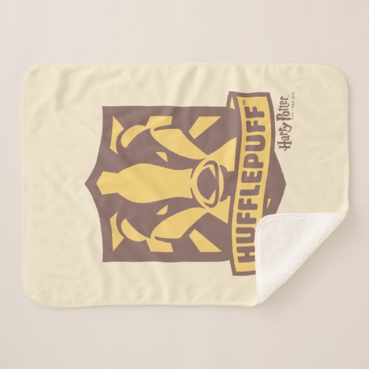 HARRY POTTER™ | Summer Magic HUFFLEPUFF™ Crest Sherpa Deken (Voorkant (horizontaal))