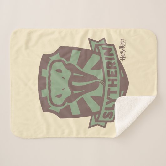 HARRY POTTER™ | Summer Magic SLYTHERIN™ Crest Sherpa Deken (Voorkant (horizontaal))