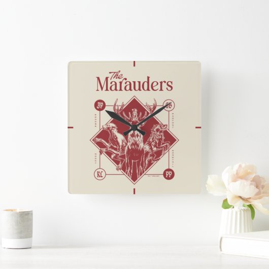 HARRY POTTER™ The Marauders Animagus Graphic Vierkante Klok (Huis)