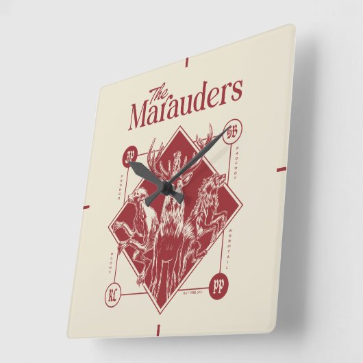 HARRY POTTER™ The Marauders Animagus Graphic Vierkante Klok (Hoek)