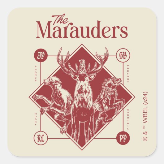 HARRY POTTER™ The Marauders Animagus Graphic Vierkante Sticker (Voorkant)