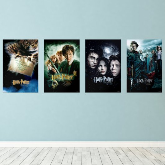 HARRY POTTER™ Theatrale Posters 1-4 Muurkunst Sets (Houten vloer)