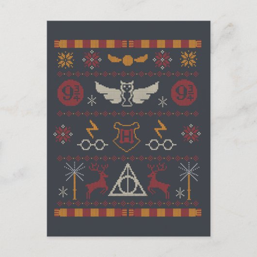 HARRY POTTER™ Themapatroon voor Kruissteek Feestdagenkaart (Voorkant)