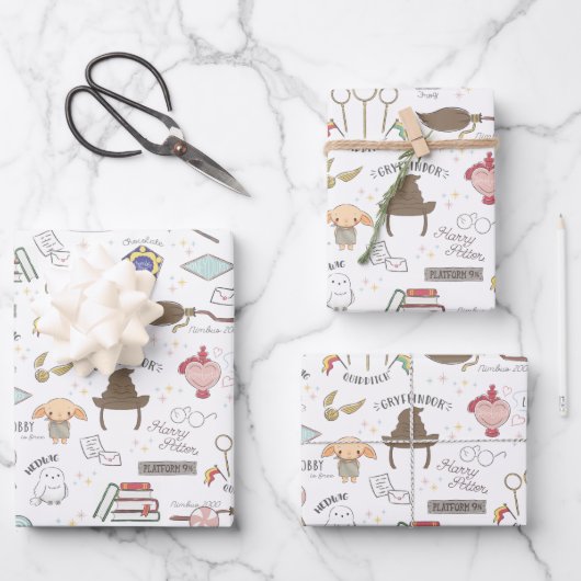 HARRY POTTER™ Tiny Magic Pattern Inpakpapier Vel (Voorkant)