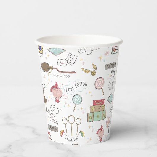 HARRY POTTER™ Tiny Magic Pattern Papieren Bekers (Achterkant)