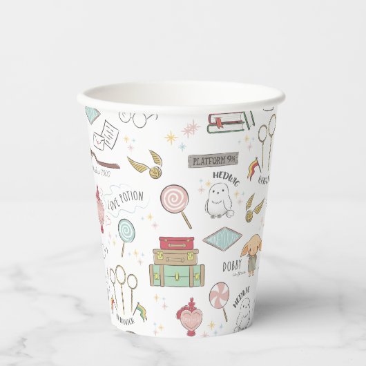 HARRY POTTER™ Tiny Magic Pattern Papieren Bekers (Voorkant)