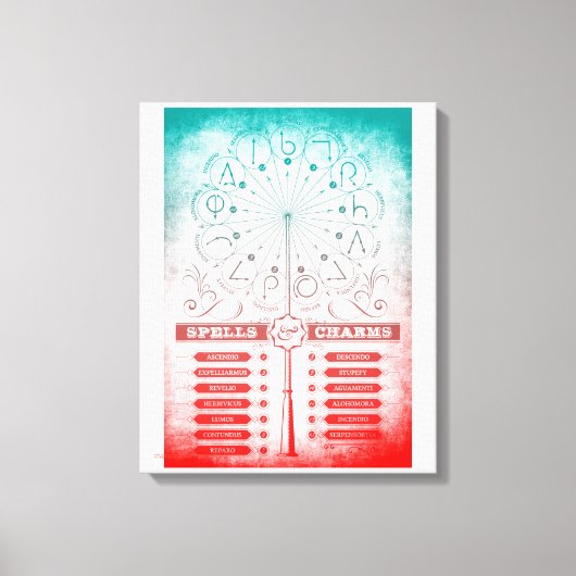 Harry Potter Tover | Toverstaf Instructiekaart Canvas Afdruk (Voorkant)