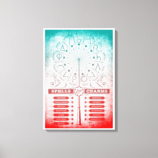 Harry Potter Tover | Toverstaf Instructiekaart Canvas Afdruk (Voorkant)
