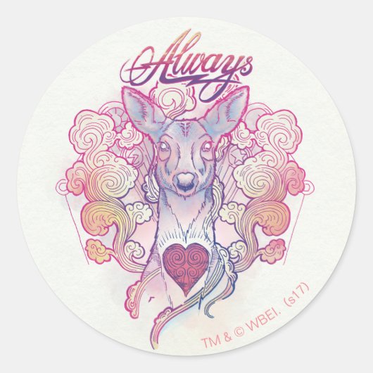Harry Potter toverspreuk | "Altijd" Doe Patronus Ronde Sticker (Voorkant)