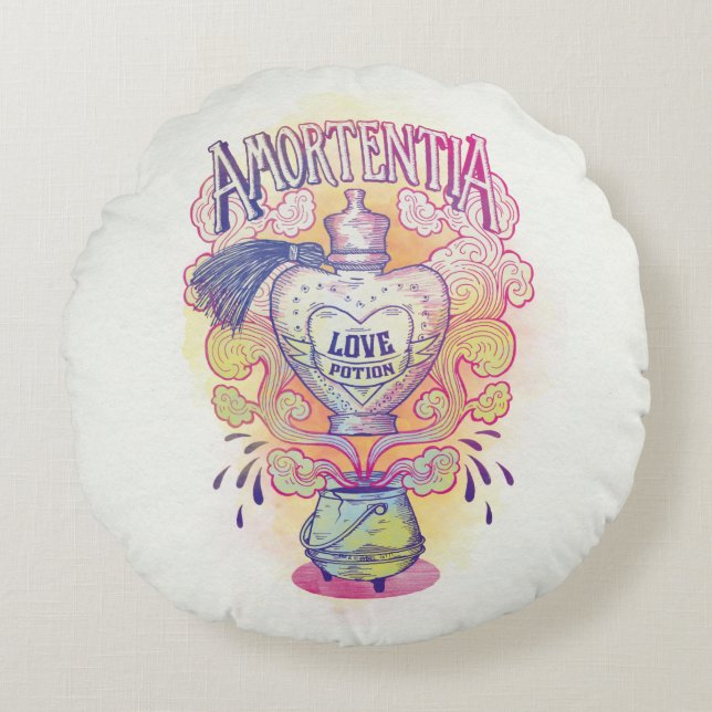 Harry Potter toverspreuk | Amortentia Liefdesdrank Rond Kussen (Voorkant)