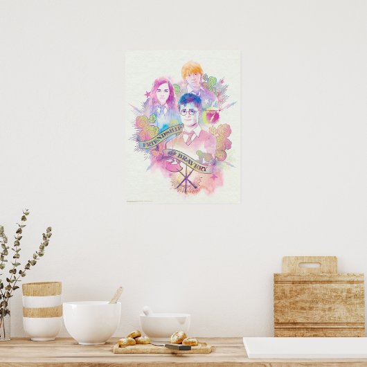 Harry Potter toverspreuk | Harry, Hermione, & Ron  Poster (Keuken)